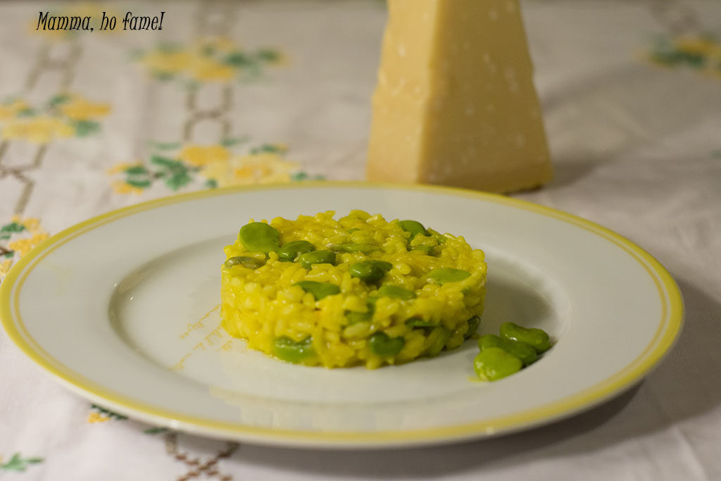 Risotto con fave e zafferano