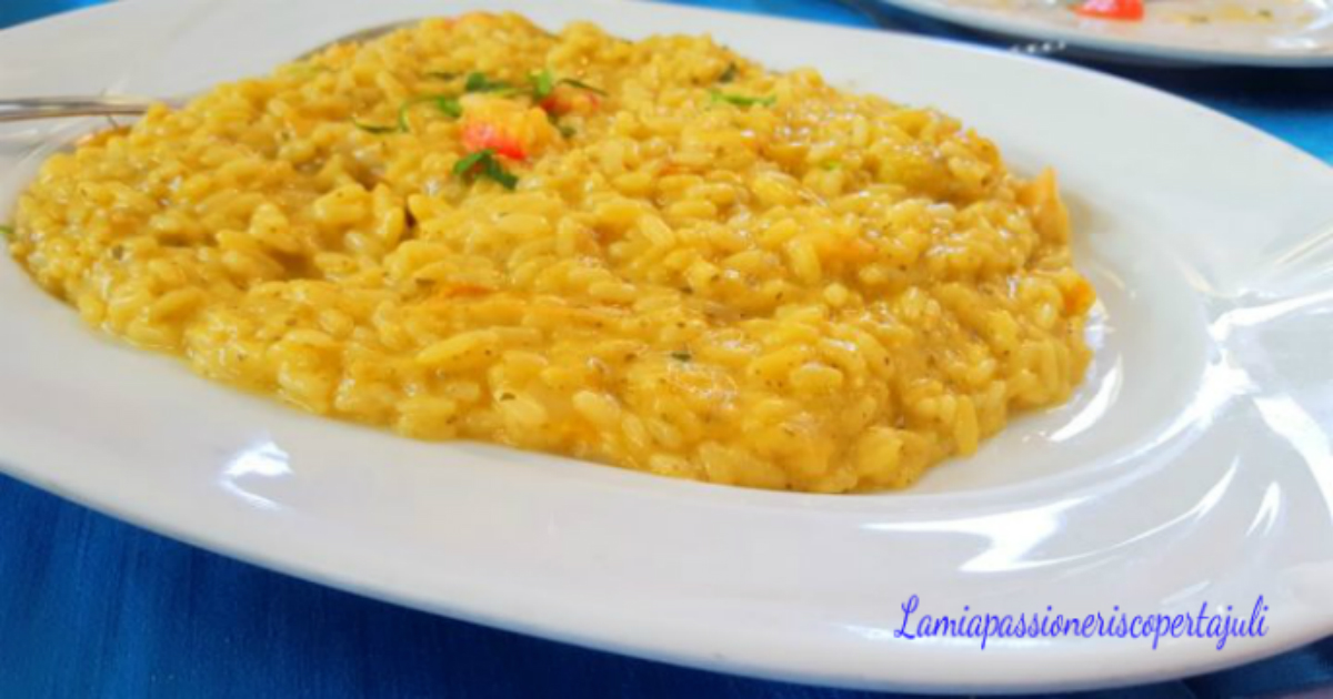 Risotto con fiori di zucchina e porcini