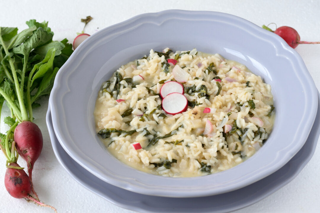 Risotto con foglie di ravanello (o rapanello)