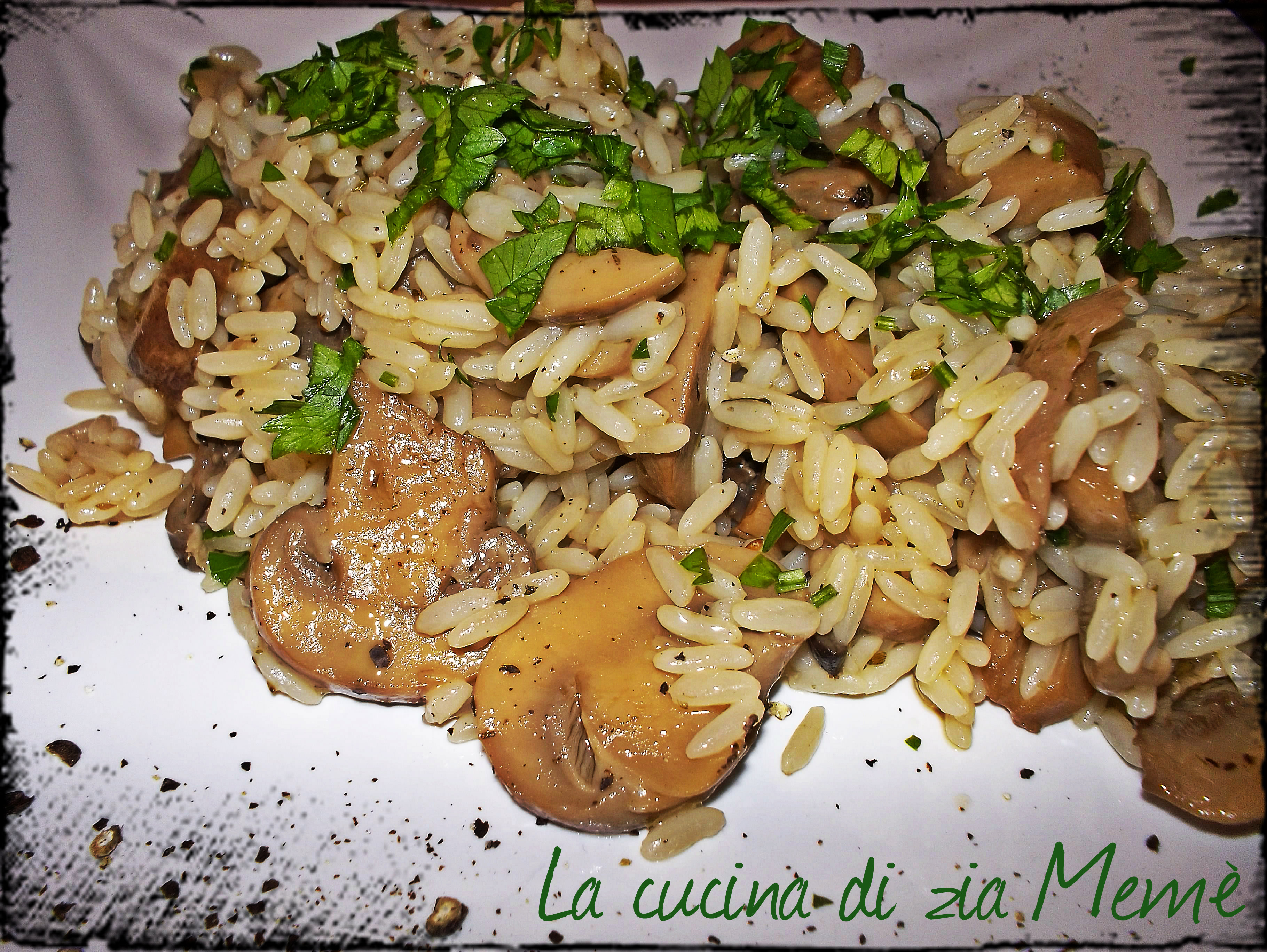 Risotto con funghi champignon