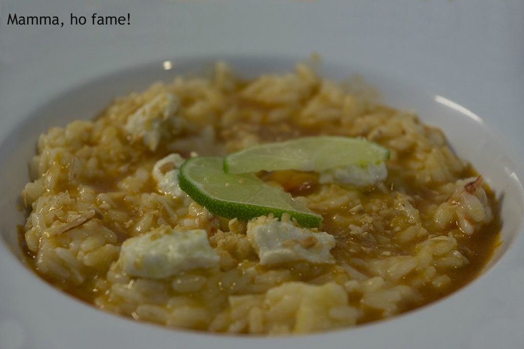 Risotto con gamberi e lime