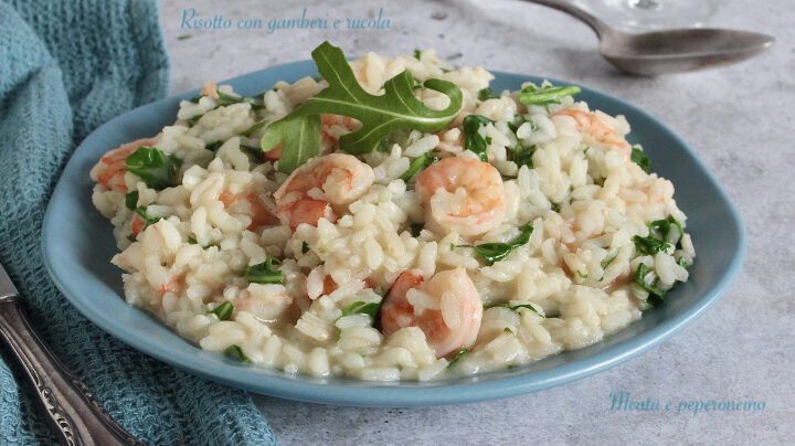 Risotto con gamberi e rucola