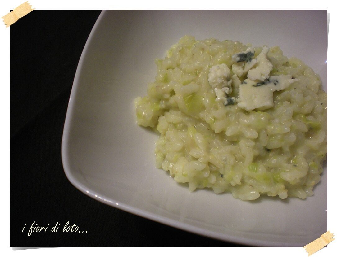 Risotto con i porri e il gorgonzola