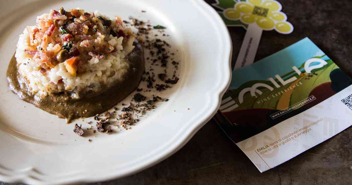 Risotto con i sapori  dei colli piacentini profumato al malvasia