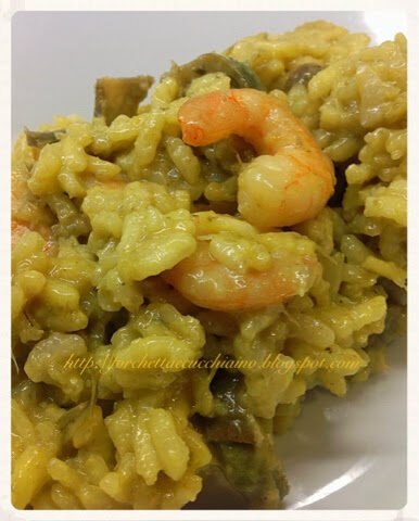 Risotto con mazzancolle e carciofi