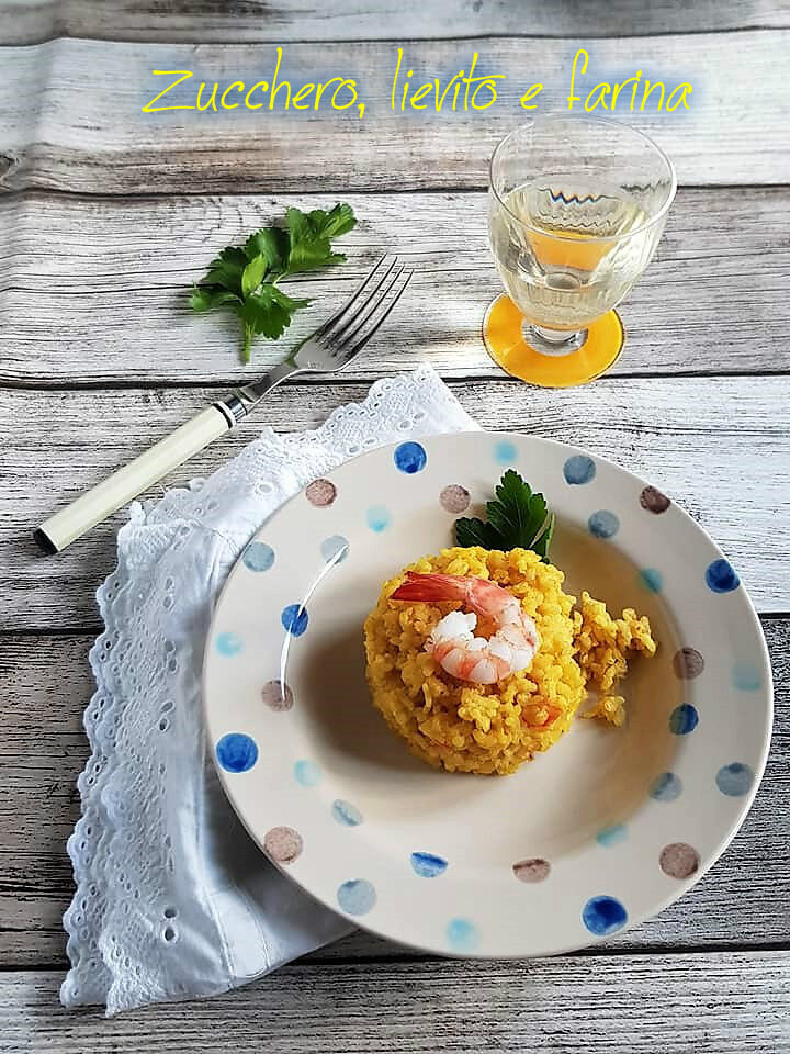 Risotto con mazzancolle e zafferano