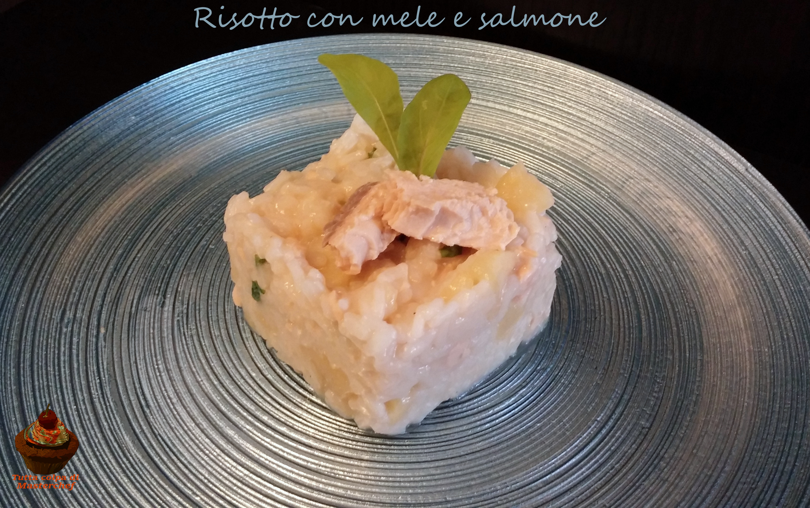 Risotto con mele e salmone
