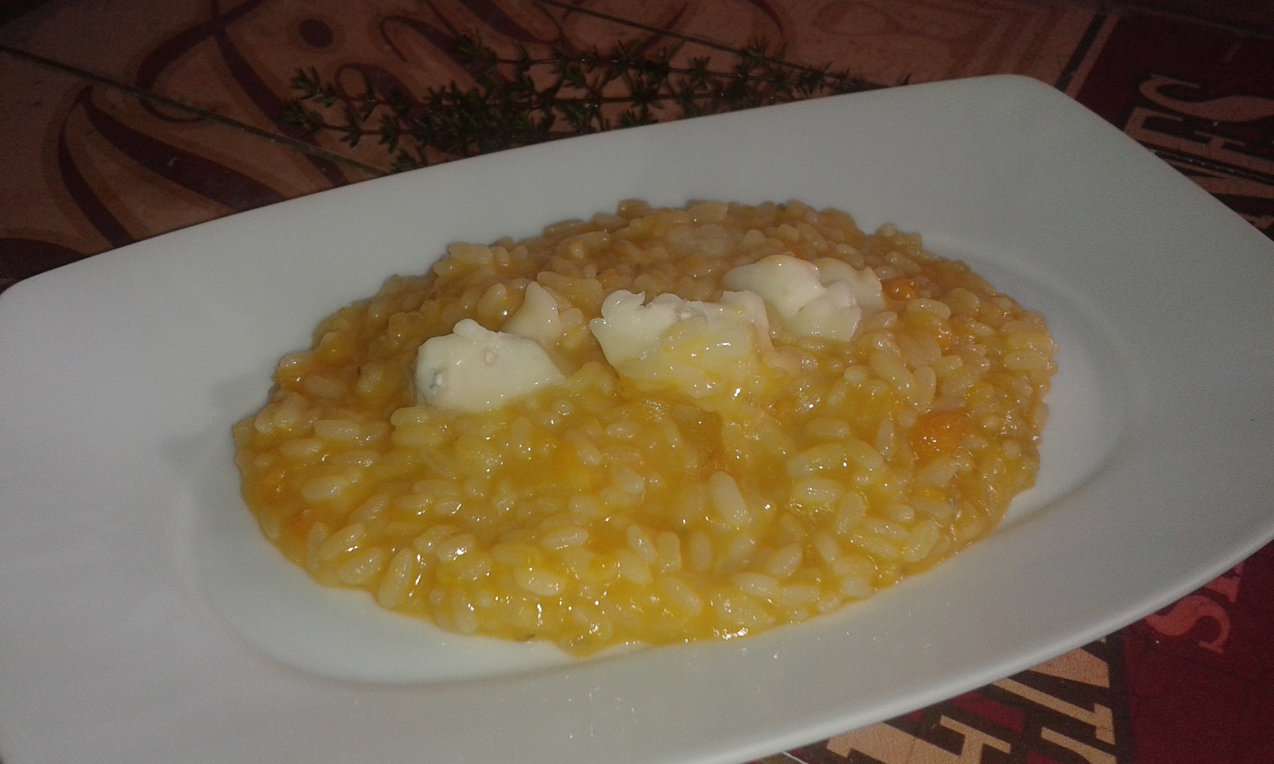 Risotto con patata americana e gorgonzola