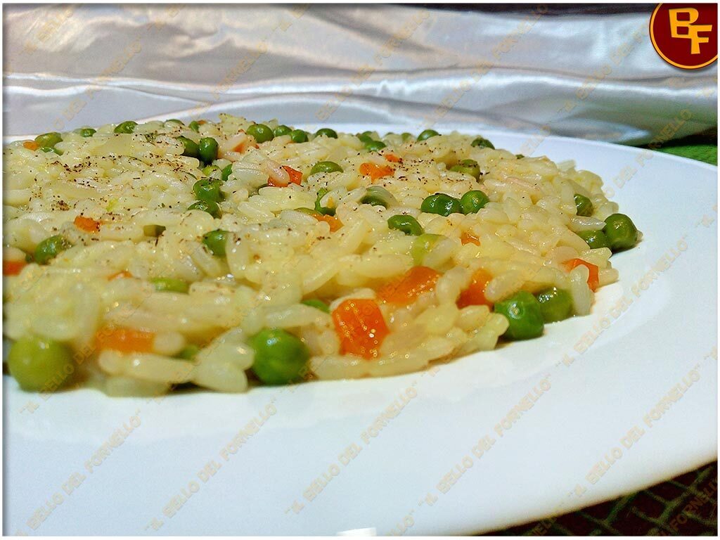 Risotto con piselli e carote