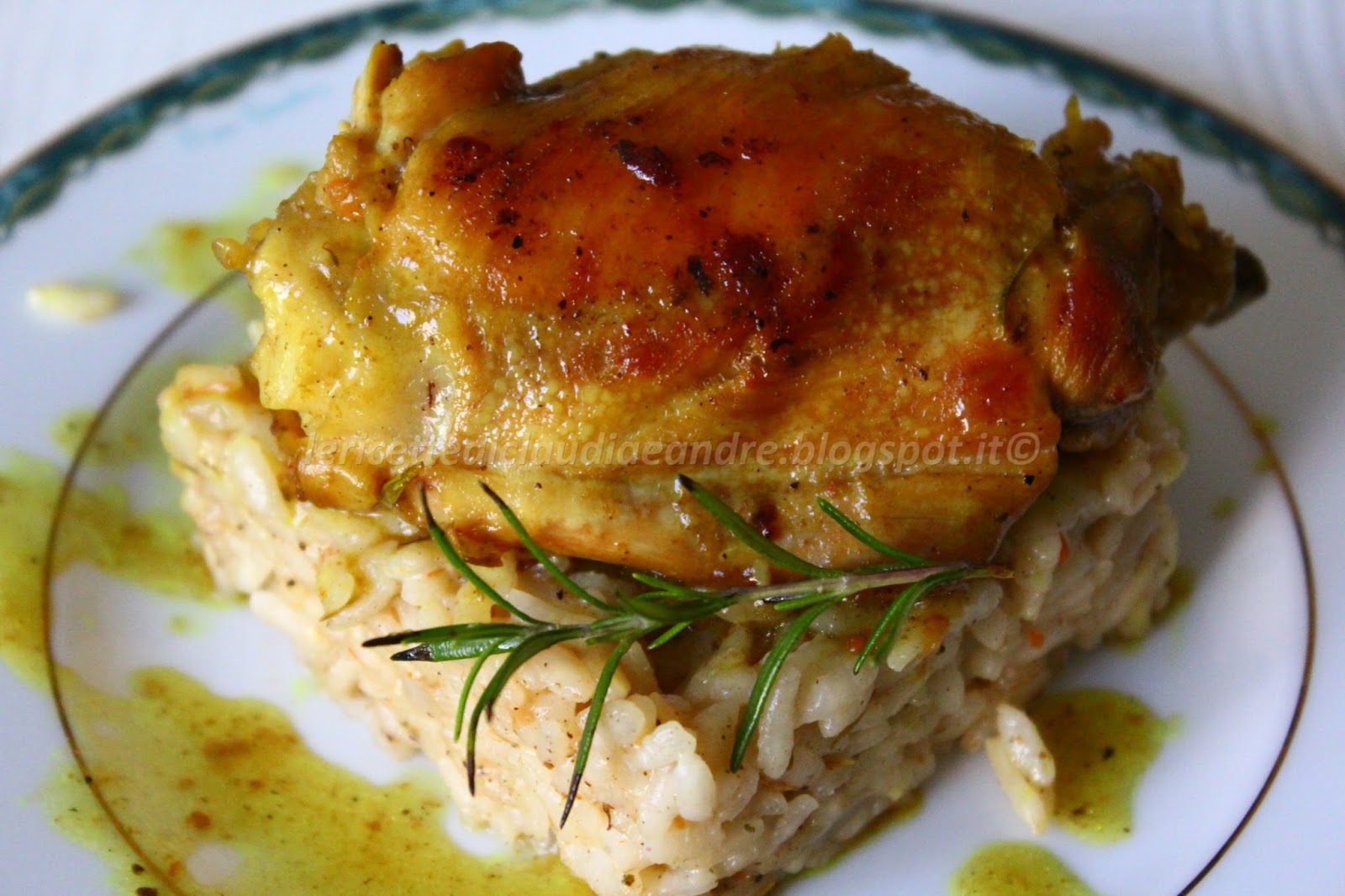 Risotto con pollo al curry e curcuma