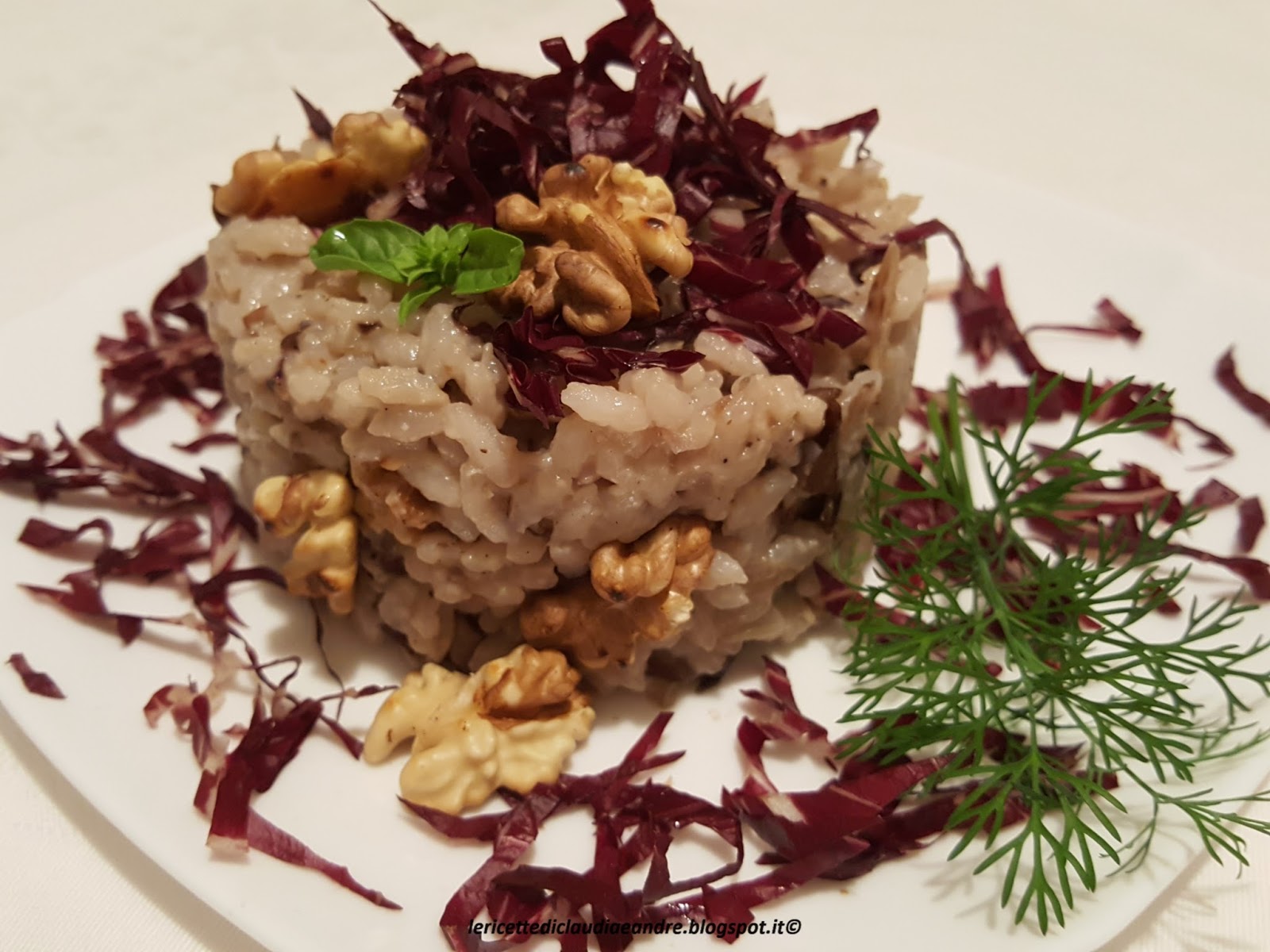 Risotto con radicchio, brie e noci
