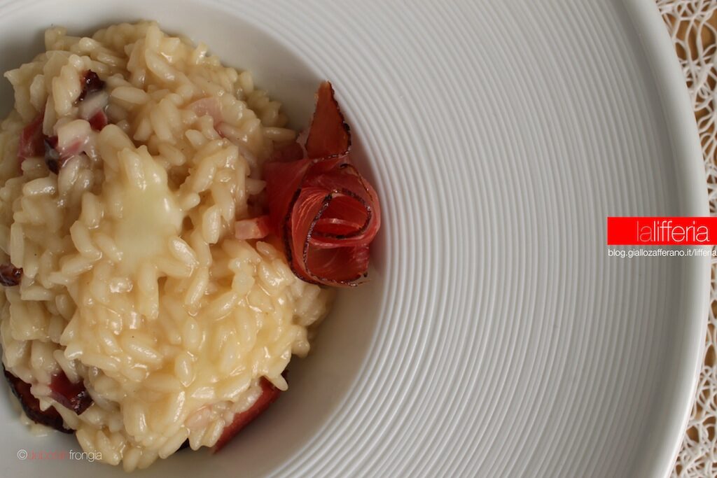 Risotto con speck e Asiago filante