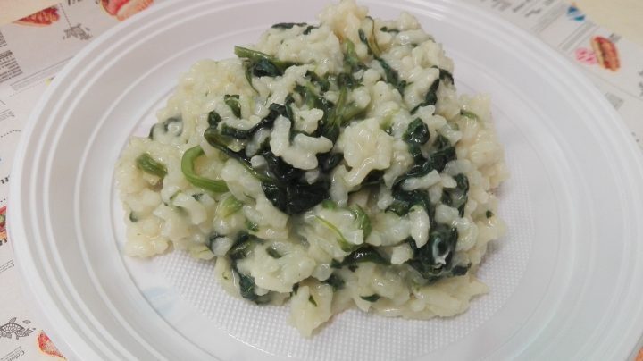 Risotto con spinaci e brie