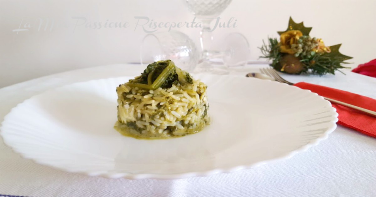 Risotto con spinaci e burrata