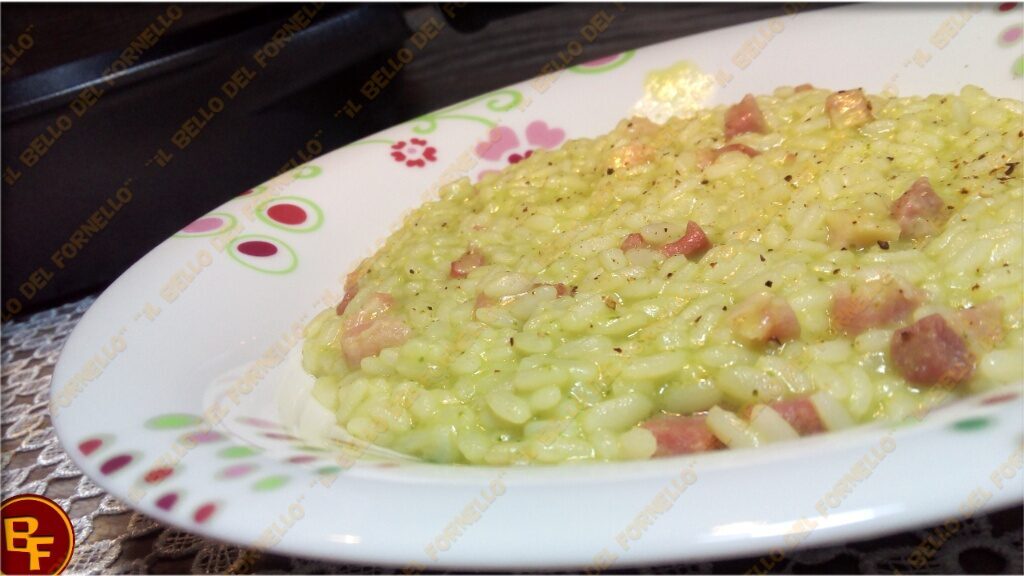 Risotto con spinaci e pancetta affumicata