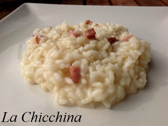 Risotto con toma e pancetta