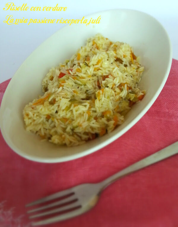 Risotto con verdure, zucca, carote, zucchina