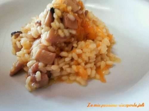 Risotto con zucca e funghi