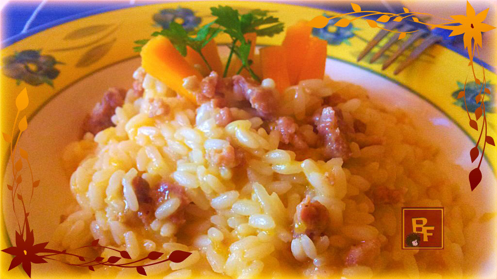 Risotto con zucca e salsiccia