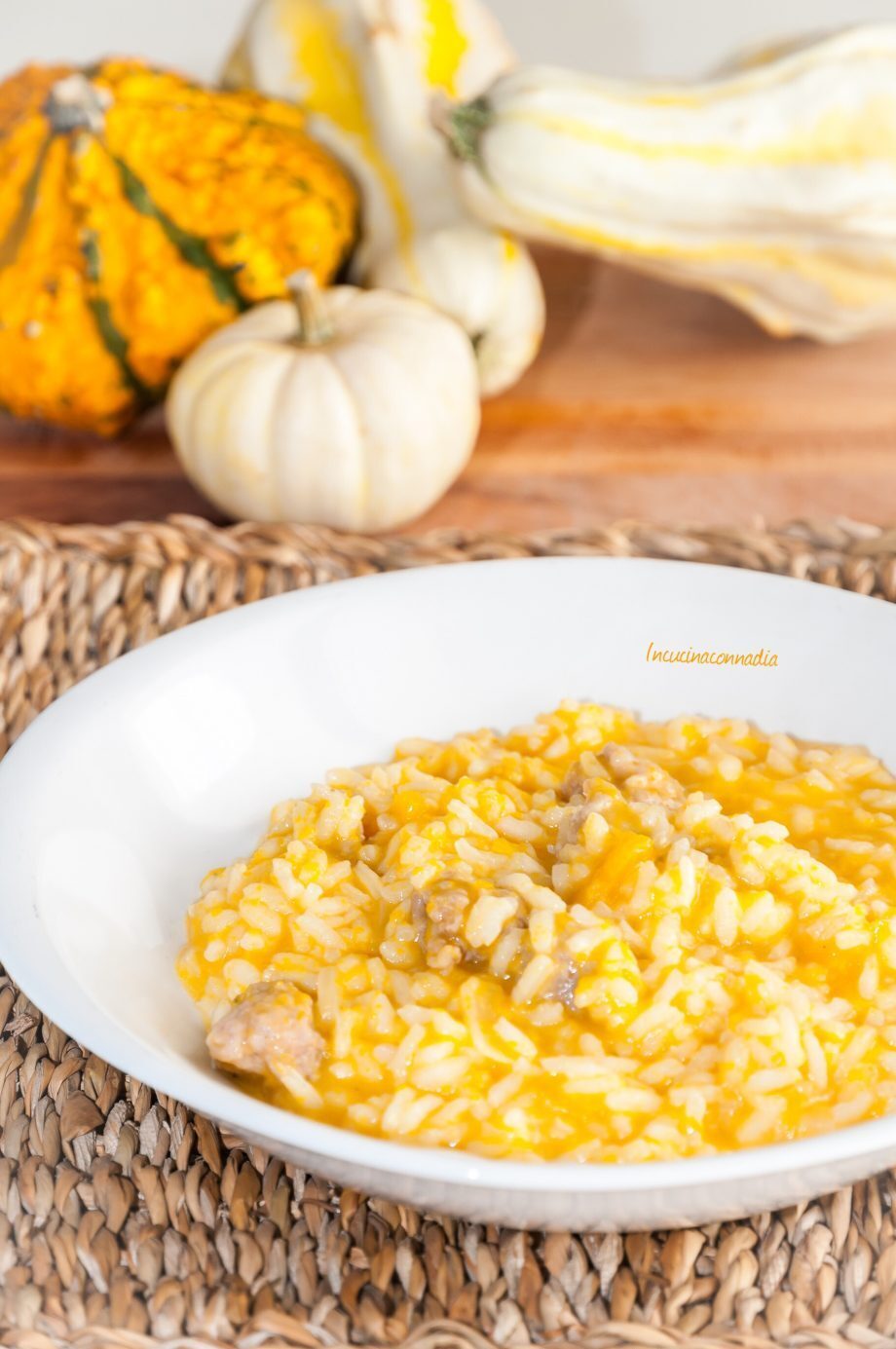 Risotto con zucca e salsiccia