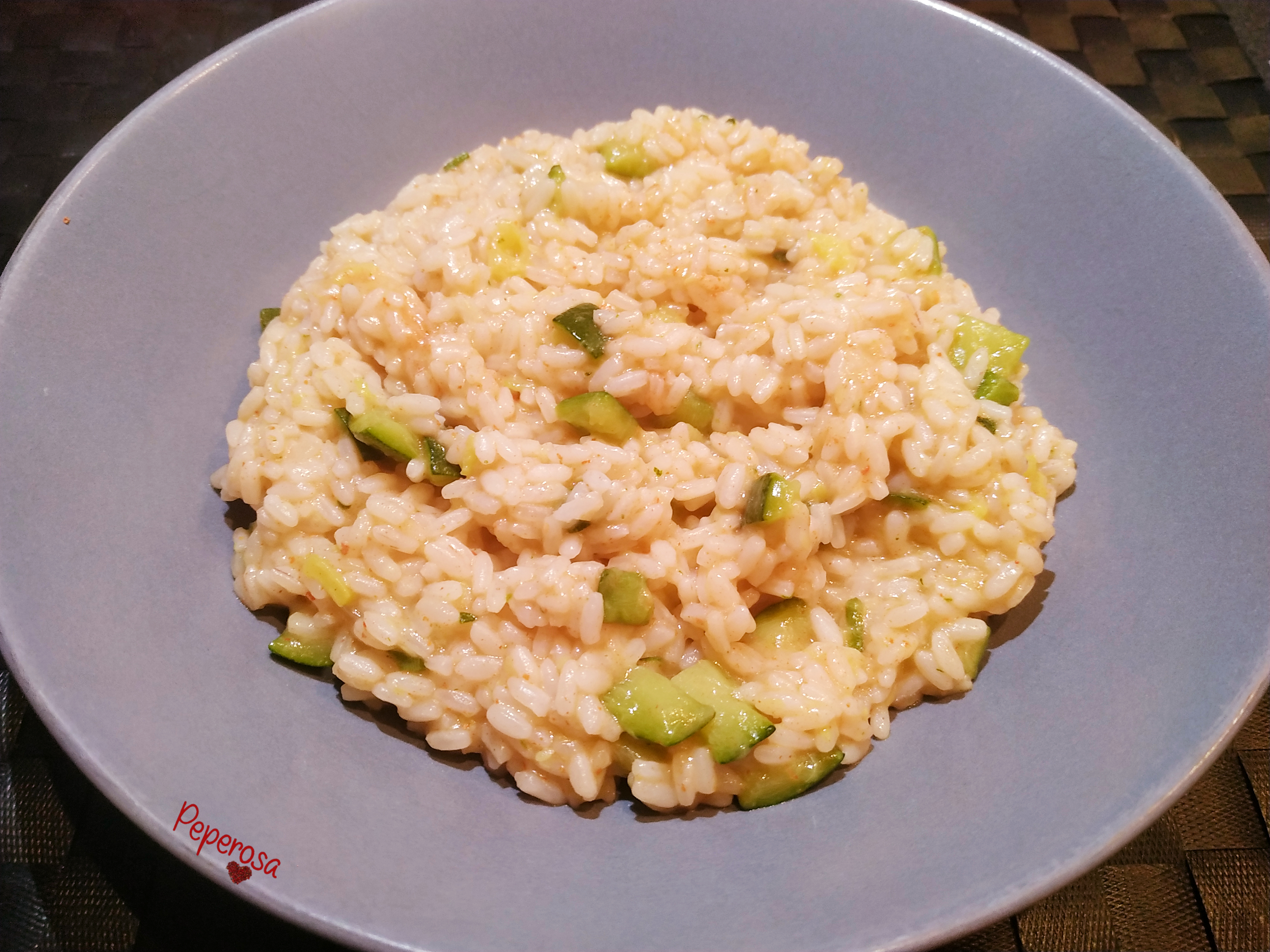 Risotto con zucchine al sapore di gamberi