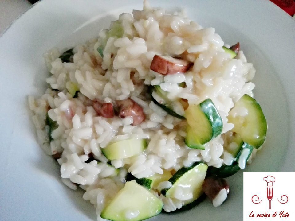 Risotto con zucchine e funghi prataioli
