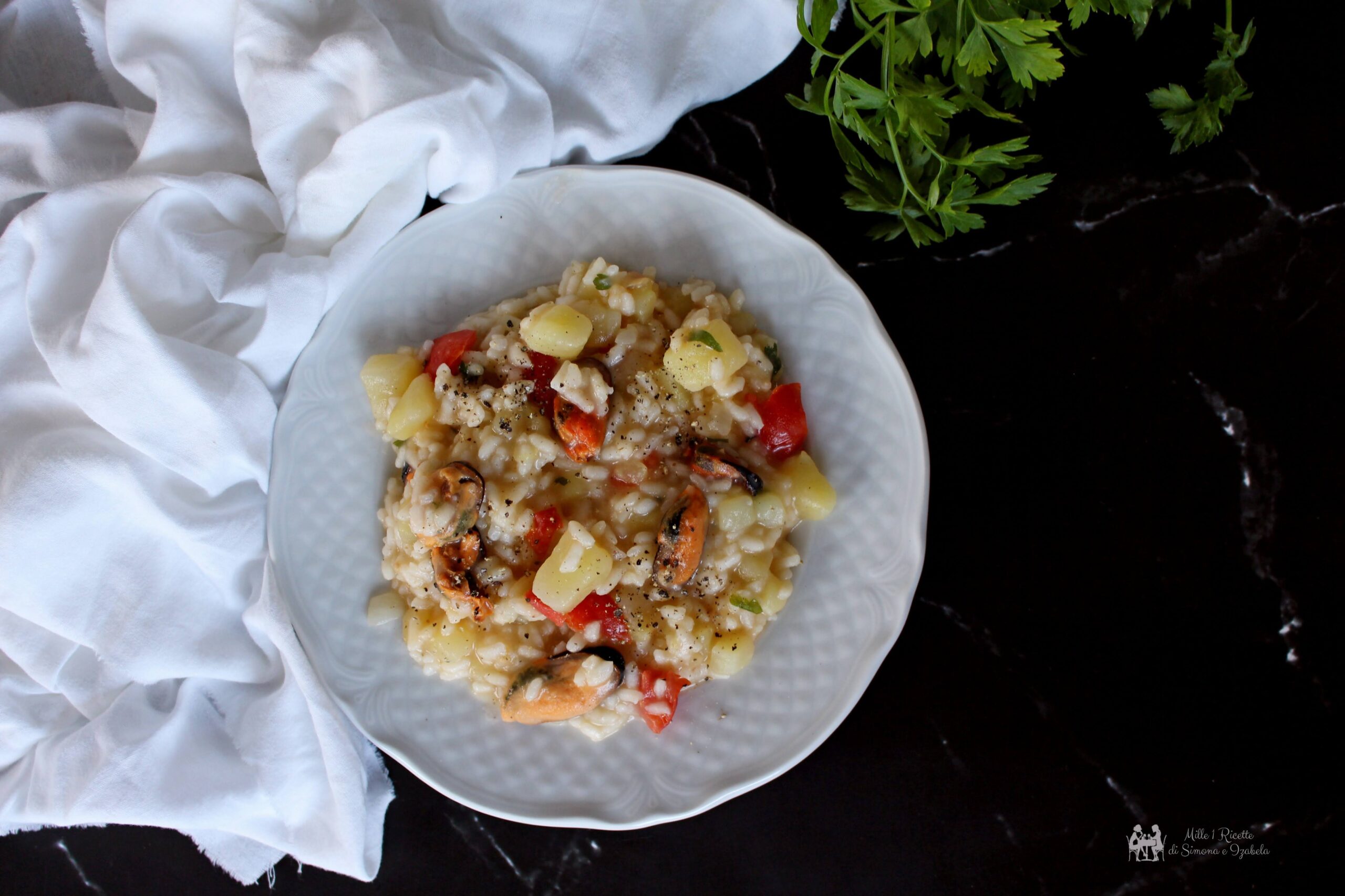 Risotto cozze e patate