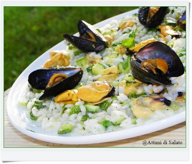 Risotto cozze e zucchine