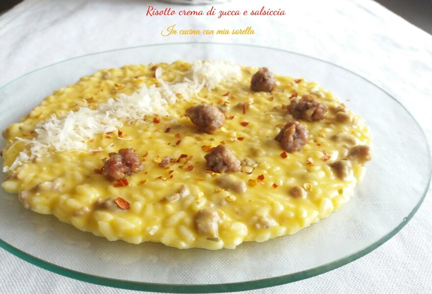 Risotto crema di zucca e salsiccia