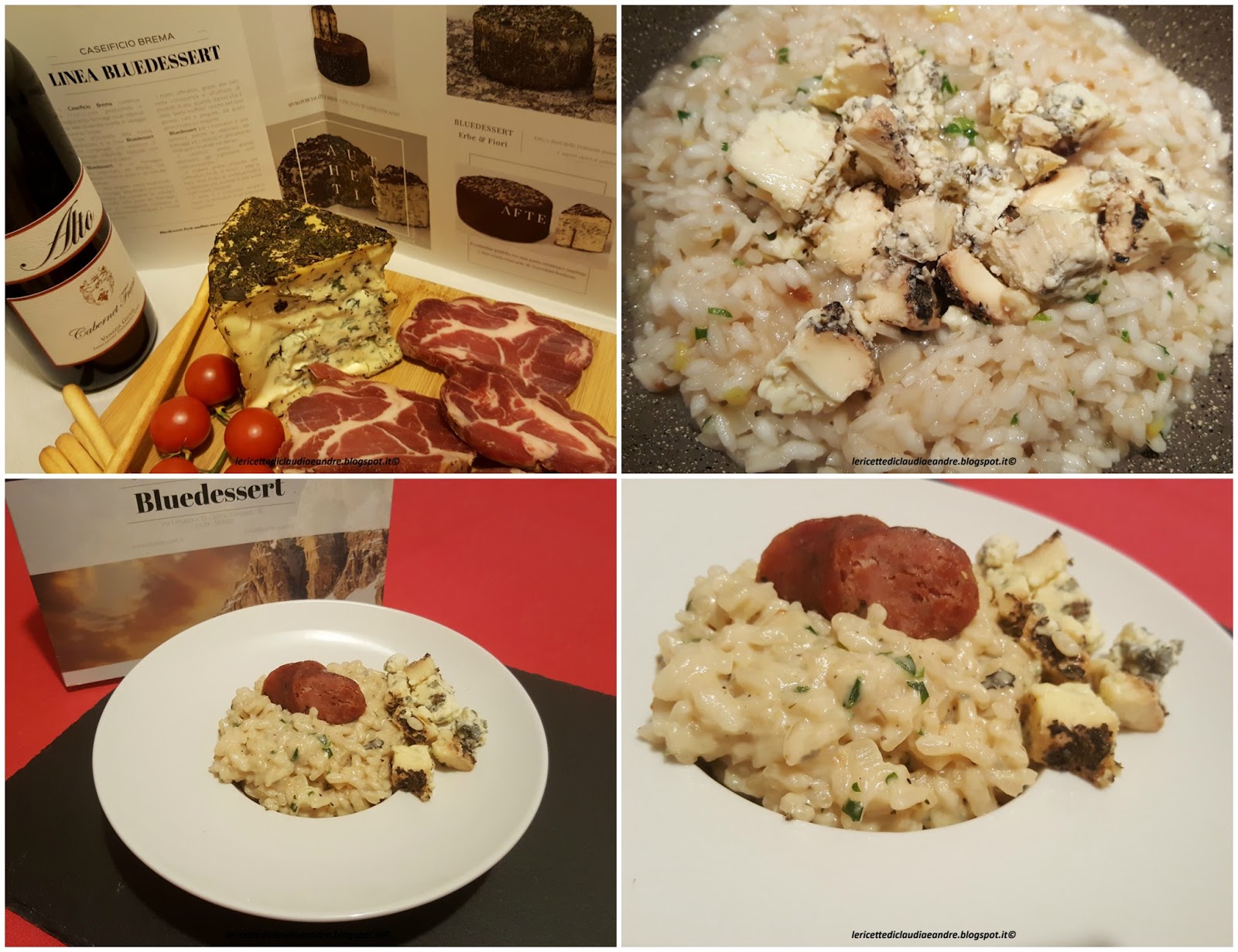 Risotto cremoso con formaggio bluedessert alle erbe