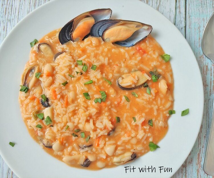 Risotto cremoso fagioli e cozze proteico senza glutine light