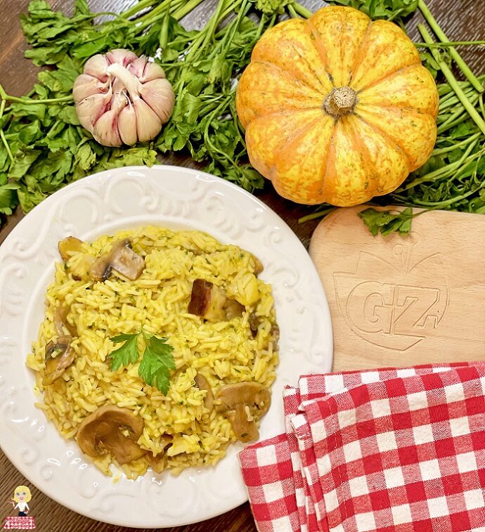 Risotto cremoso zucca e funghi