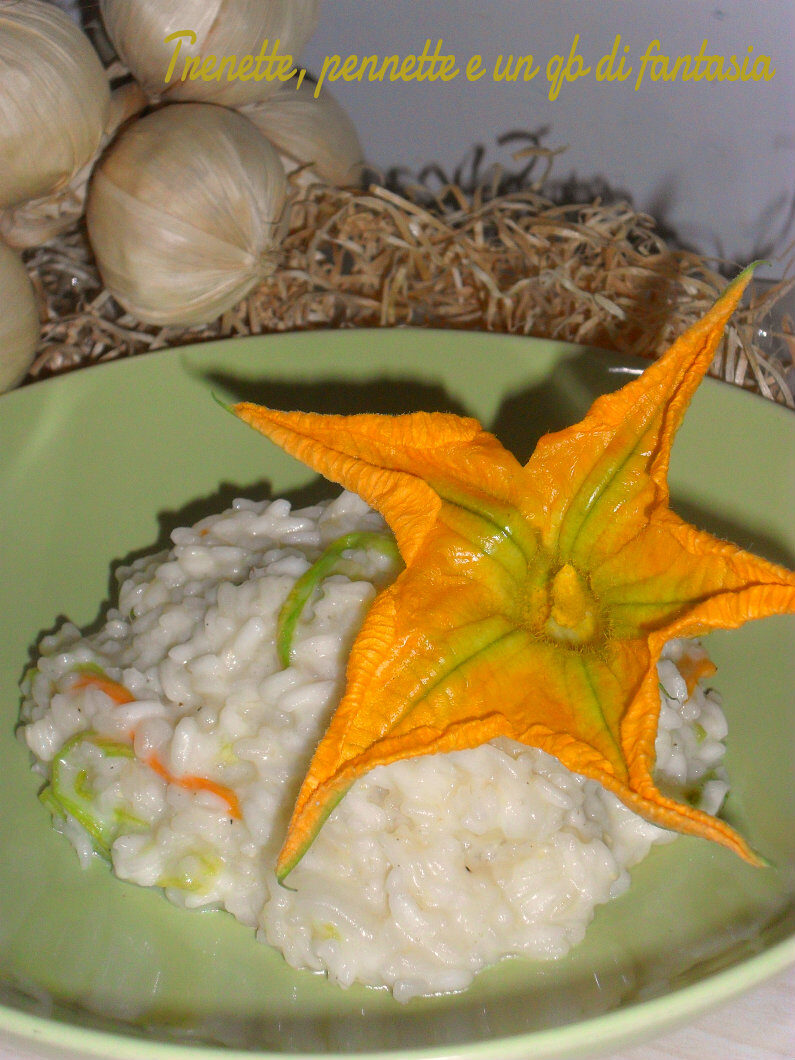 Risotto fiori di zucca e crescenza