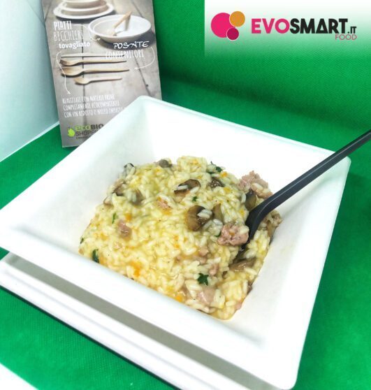 Risotto funghi champignon e salsiccia