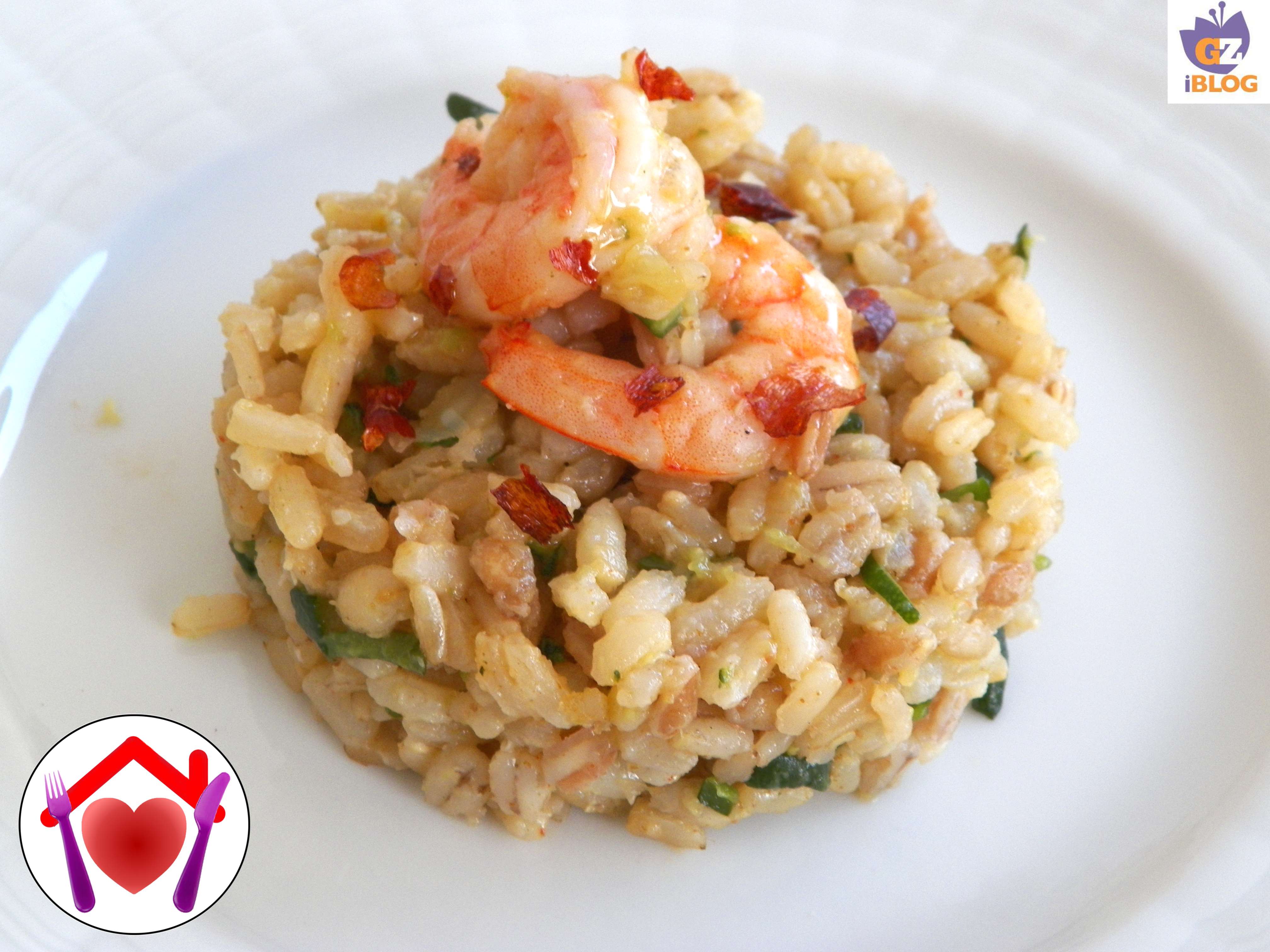 Risotto gamberetti e zucchine