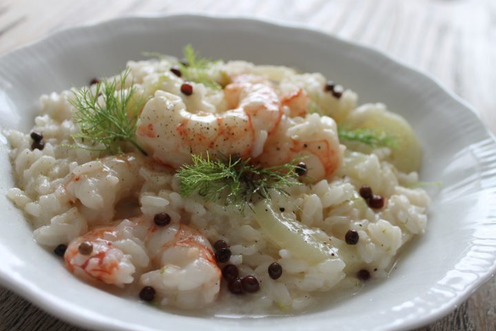 Risotto gamberi e finocchi