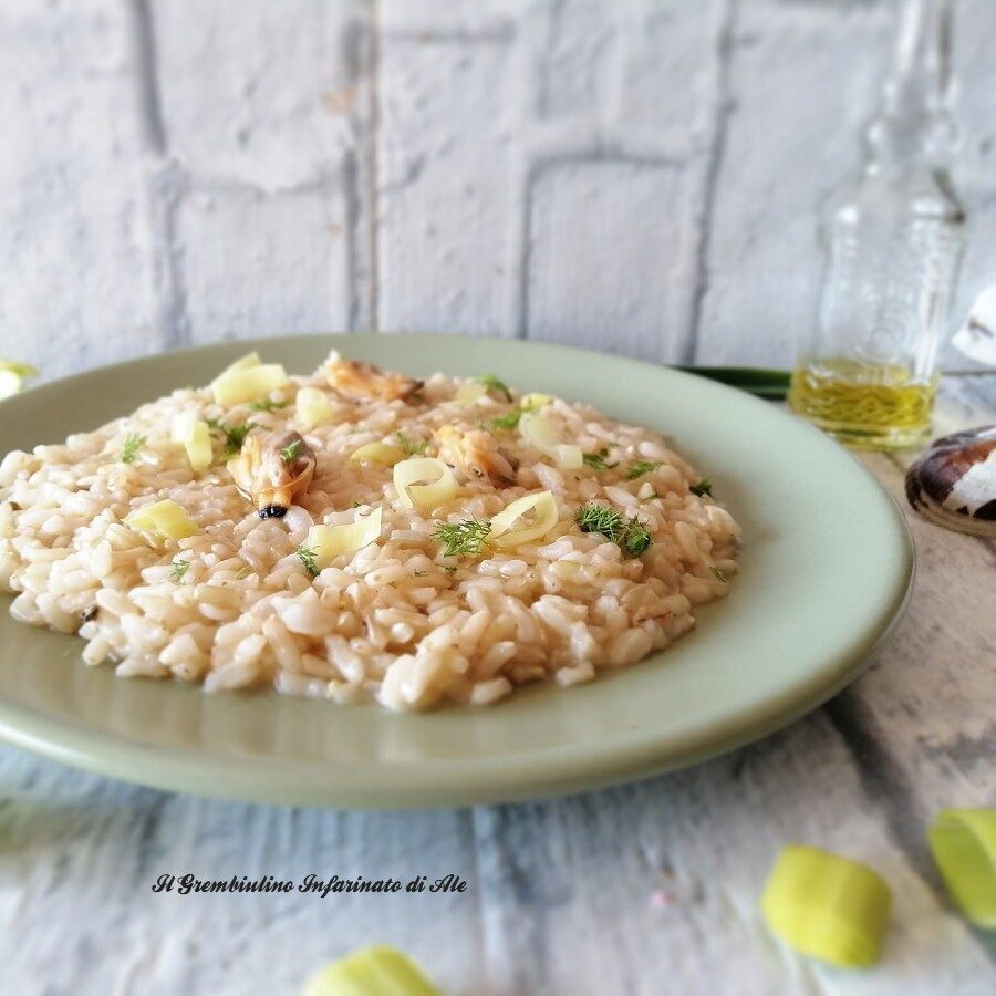 Risotto in crema di porri e vongole