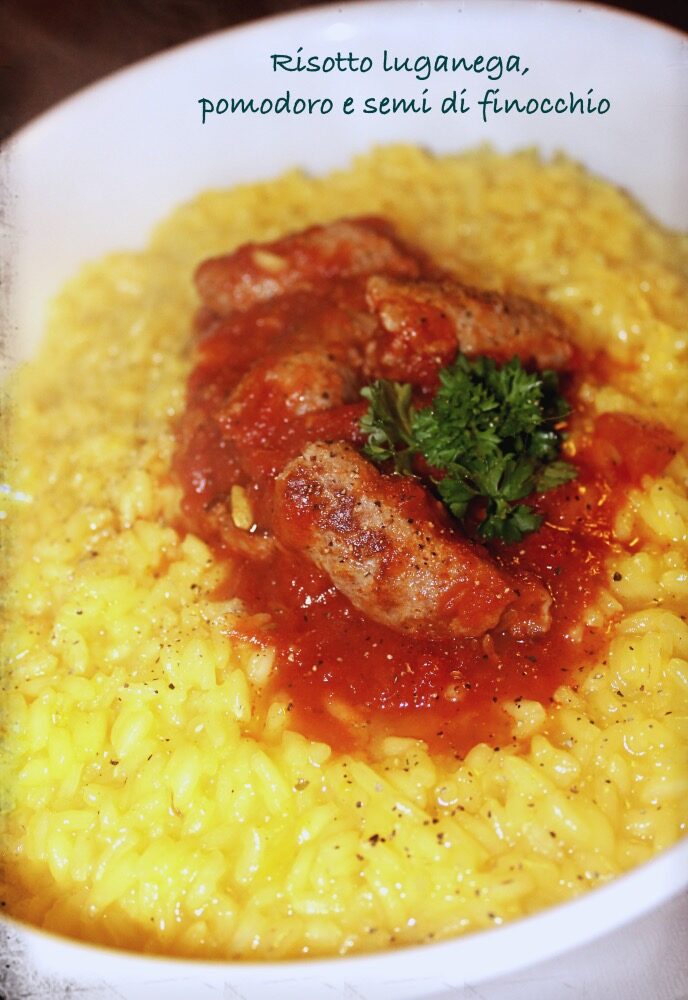 Risotto luganega pomodoro e semi di finocchio