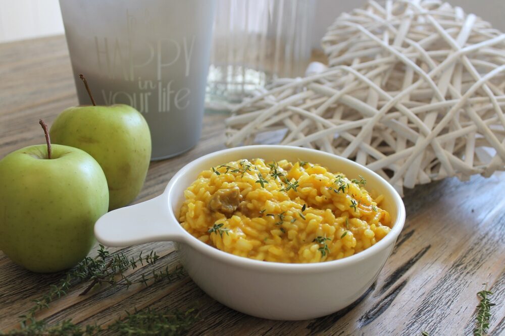 Risotto mele, zucca e salsiccia