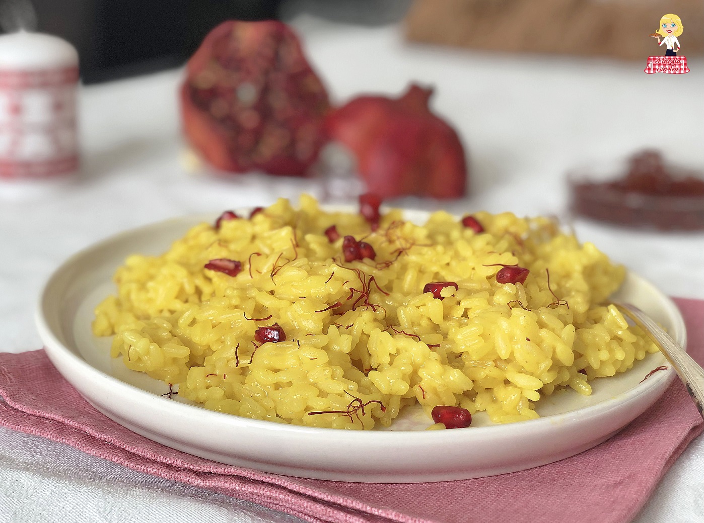 Risotto melograno e zafferano