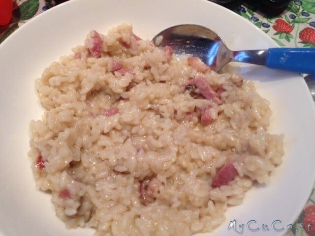 Risotto pancetta e funghi