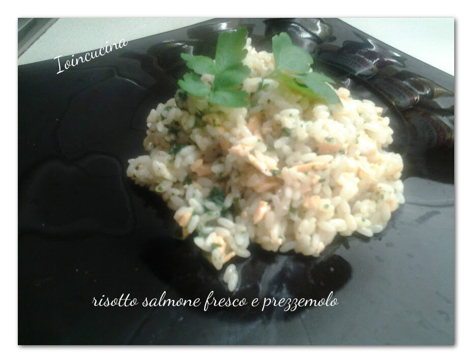 Risotto salmone fresco e prezzemolo
