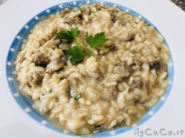 Risotto salsiccia e funghi con il cuco moulinex