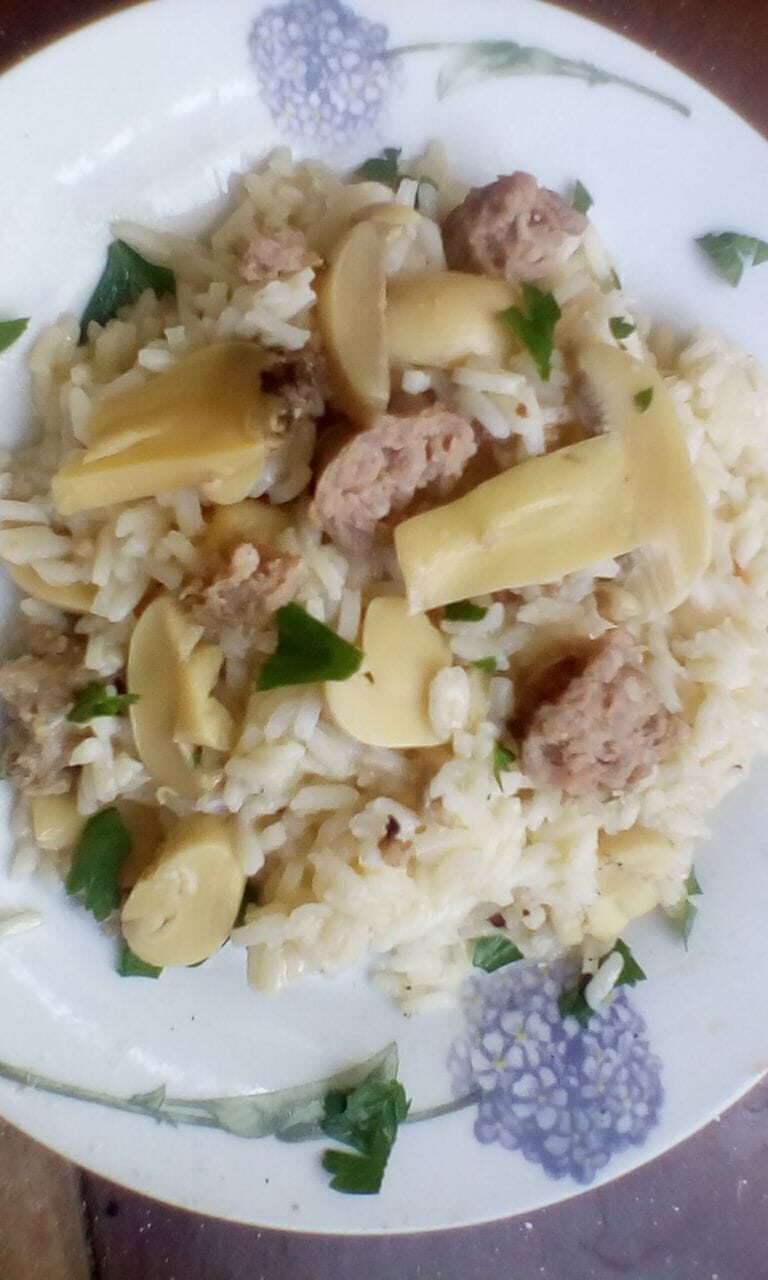 Risotto salsiccia e funghi