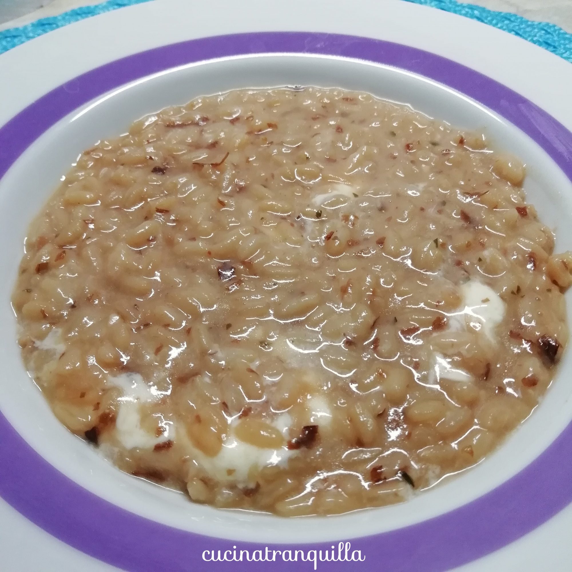 Risotto speck, radicchio e crescenza