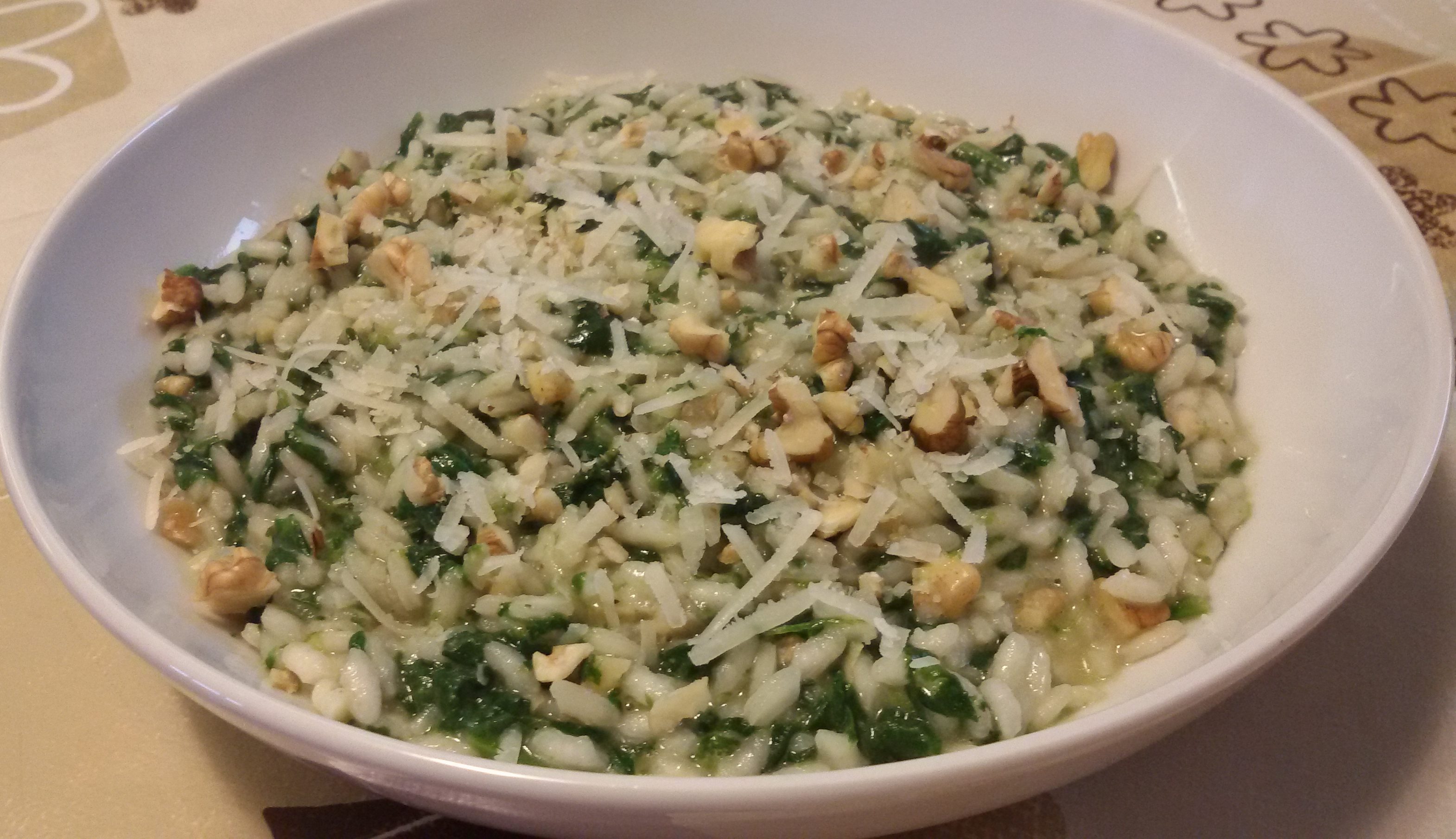 Risotto spinaci e noci