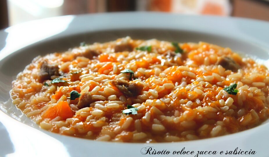 Risotto veloce zucca e salsiccia