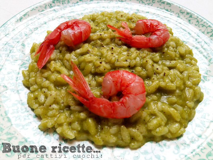 Risotto verde ai gamberetti