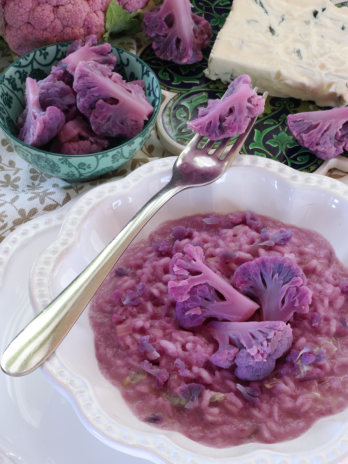 Risotto viola al cavolfiore e gorgonzola