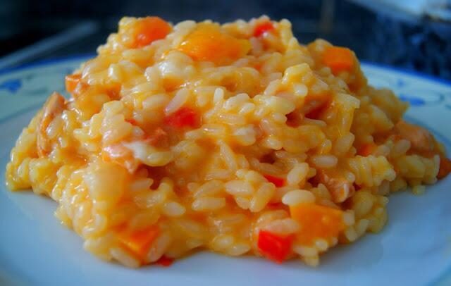 Risotto zucca carota e castelmagno